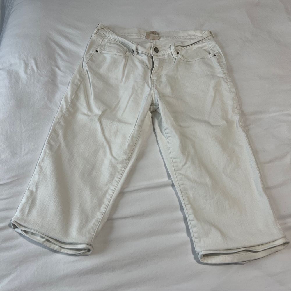 🚨 Last day Fri 🧳 White Ankle Cropped Jeans with Cuffed Hem